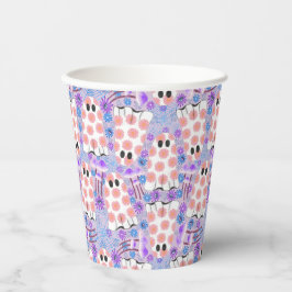 Pastell Halloween Floral Ghosts Pappbecher