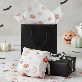 Pastell-Halloween-Kürbisse-Geister-Muster ID1326 Seidenpapier