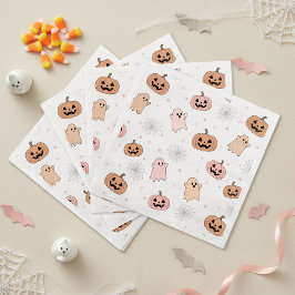 Pastell-Halloween-Kürbisse-Geister-Muster ID1326 Serviette