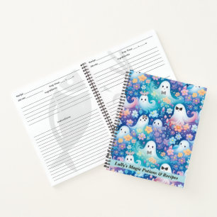 Pastell Halloween Niedlich Ghost Retro Floral Notizbuch