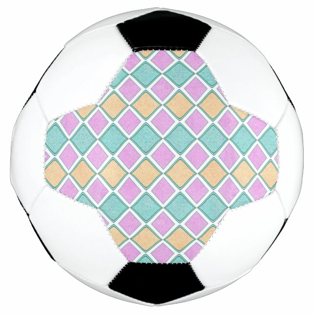 Pastell-Harlekin-Prism-Diamantmuster Fußball (Vorderseite)
