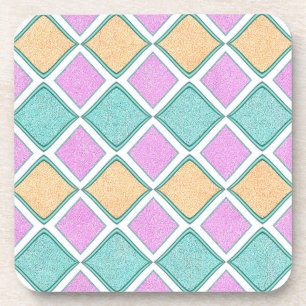 Pastell-Harlekin-Prisma-Diamantmuster Getränkeuntersetzer