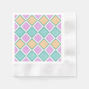Pastell-Harlekin-Prisma-Diamantmuster Serviette