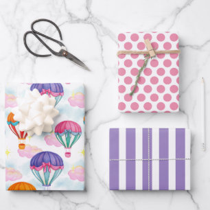 Pastell Heißluftballons Wrapping Paper Set Geschenkpapier Set