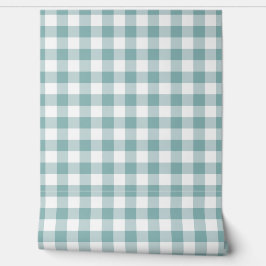 Pastell Hell Türkis Gingham Karo Buffalo Plaid Tapete