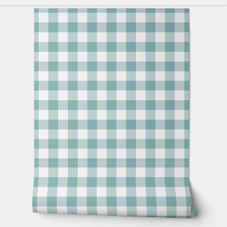 Pastell Hell Türkis Gingham Karo Buffalo Plaid Tapete