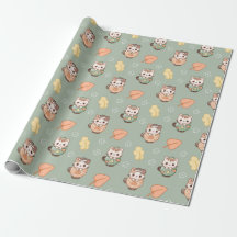 Pastell-Herbstkatzen-in-Tassen-Muster