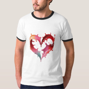 Pastell-Herz-Grafik-T-Shirt T-Shirt