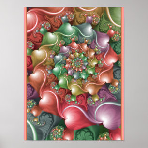 Pastell-Herz-Spirale Poster