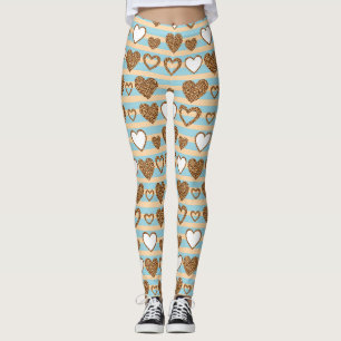Pastell-Herz-Streifen Glitter-Style-Muster (13) Leggings