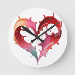 Pastell-Herz-Wanduhr Runde Wanduhr
