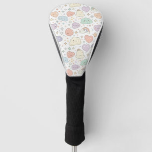 Pastell-Herzen & Wolken Wasserfarben Traum (6) Golf Headcover