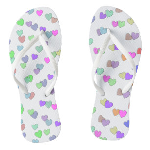 Pastell-Herzform-Muster Flip Flops