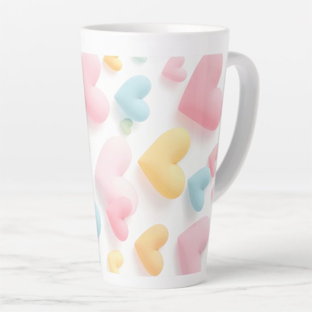Pastell-Herzmuster Milchtasse (Rechte Ecke)