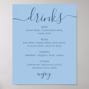 Pastell Himmelblau Moderne Getränke Bar für Hochze Poster