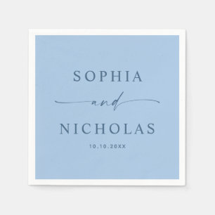 Pastell Himmelblau Moderne Hochzeit Küste am Mee Serviette