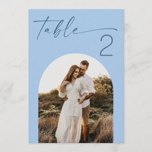 Pastell-Himmelblaues Küsten-Foto-Hochzeitstisch-Nu Einladung