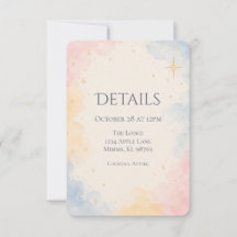 Pastell-Himmels-Wasserfarben-Sterne-Hochzeitskarte