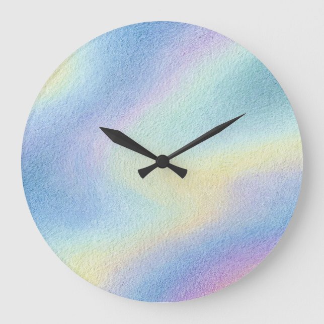 Pastell-Himmelsdrift Große Wanduhr (Vorderseite)
