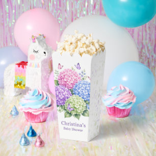 Pastell-Hortensien und Schmetterlings-Baby-Party Geschenkschachtel