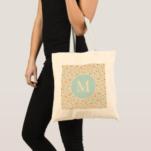 Pastell Hübsch Frühlingsfloral Monogramm Tragetasche