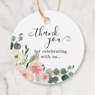 Pastell Hübsch rosa Botanisches Brautparty F Geschenkanhänger