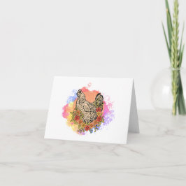 Pastell Hühnchen mit Blume Design BLANK Karte