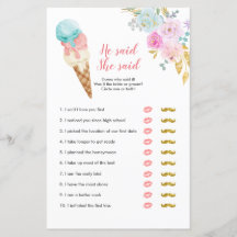 Pastell Ice Cream Floral Er sagte, sie sagte Game 
