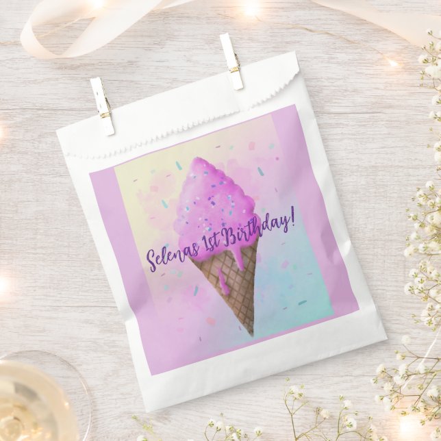Pastell Ice Creme Cone Tropffel Geschenktütchen (Ausgeschnitten)