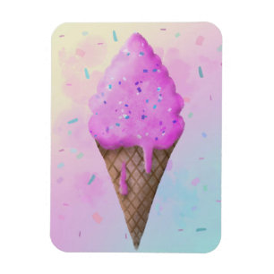 Pastell Ice Creme Cone Tropffel Magnet