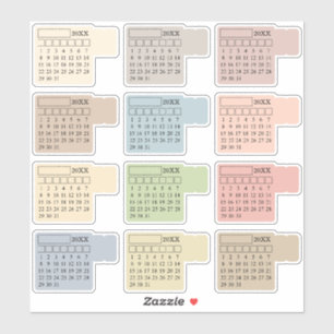Pastell-Index-Tabs Monatlicher Generischer Journal Aufkleber