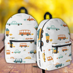 Pastell individueller Auto Name Jungen Rucksack