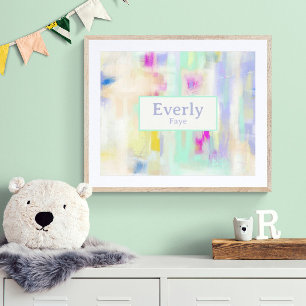 Pastell Individueller Babynamen Kinderzimmer Wandk Poster