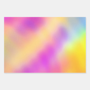Pastell Iridescent farbenfrohe Farbgestaltung Geschenkpapier Set