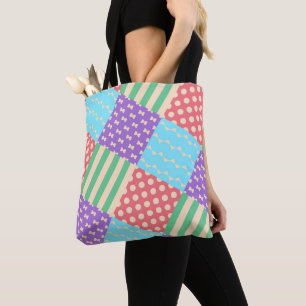 Pastell-Kariert-Streifen-Schleife-Punkte-Geometris