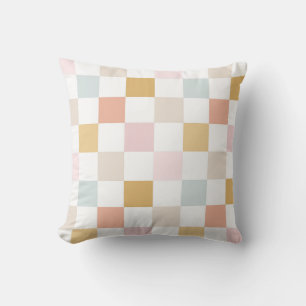Pastell kariertes Sommer-Retro-Nahtlosmuster Kissen