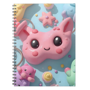 Pastell-Kawaii-Kreaturen Fantasy-Art Notizblock