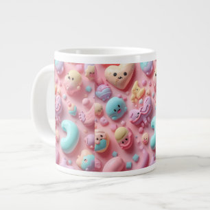Pastell-Kawaii-Süßigkeiten-Charakter-Kunst Jumbo-Tasse
