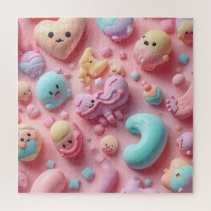 Pastell Kawaii Süßigkeiten Charakter Kunst Puzzle