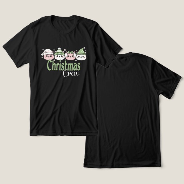 Pastell Kawaii Weihnachtskätzchen Tri-Blend Shirt (Design vorne & hinten)