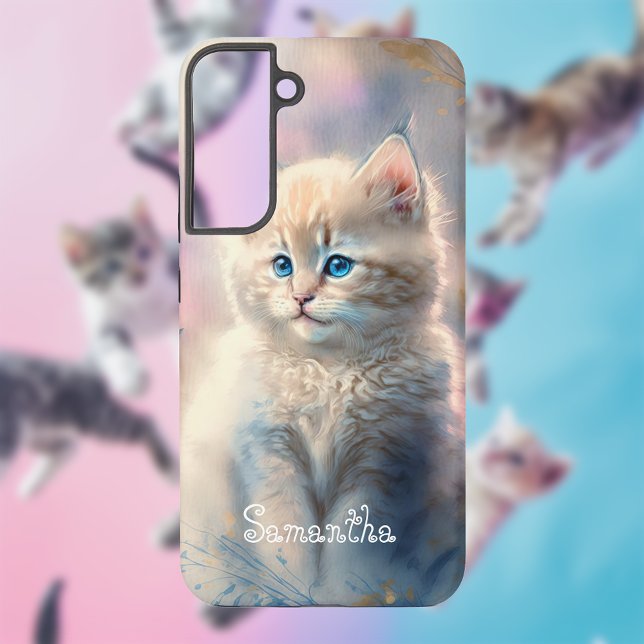 Pastell Kitty mit Ihrem Namen Samsung Galaxy Hülle (Von Creator hochgeladen)