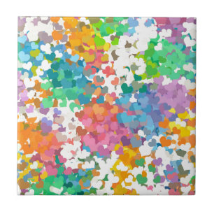 Pastell-Konfetti-Herzen Fliese