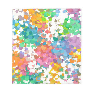 Pastell-Konfetti-Herzen Notizblock