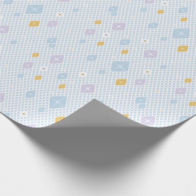 Pastell-Kristall-Stern-Muster Geschenkpapier (Ecke)