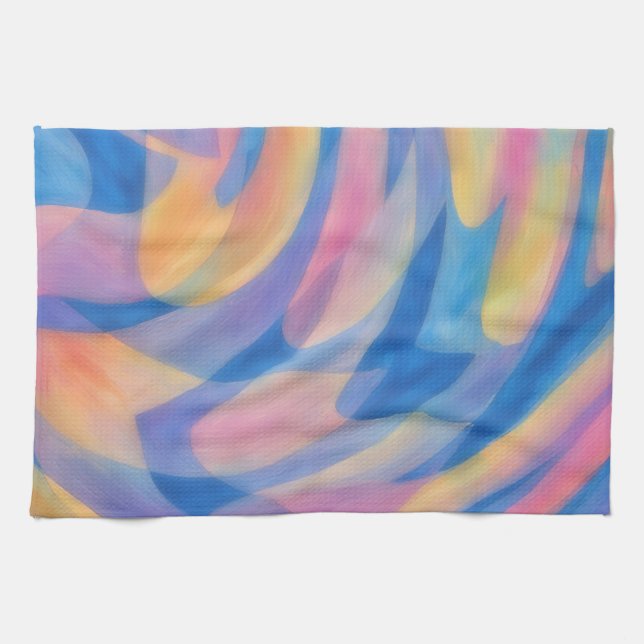 Pastell-Kunst-Abstrakte-Küchenhandtuch Geschirrtuch (Horizontal)