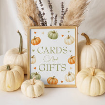 Pastell-Kürbis 8x10 Cards & Gifts Tischschild