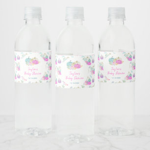 Pastell-Kürbisse Florale Babyparty Wasserflaschenetikett