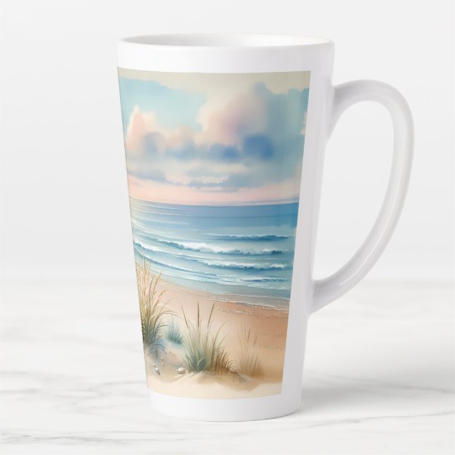 Pastell-Küstendünen Aquarell Milchtasse (Rechts)