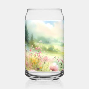 Pastell-Landschaft einer Wildblumenwiese Dosenglas