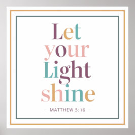 Pastell - Lasst euer Licht leuchten Serif Schriftz Poster